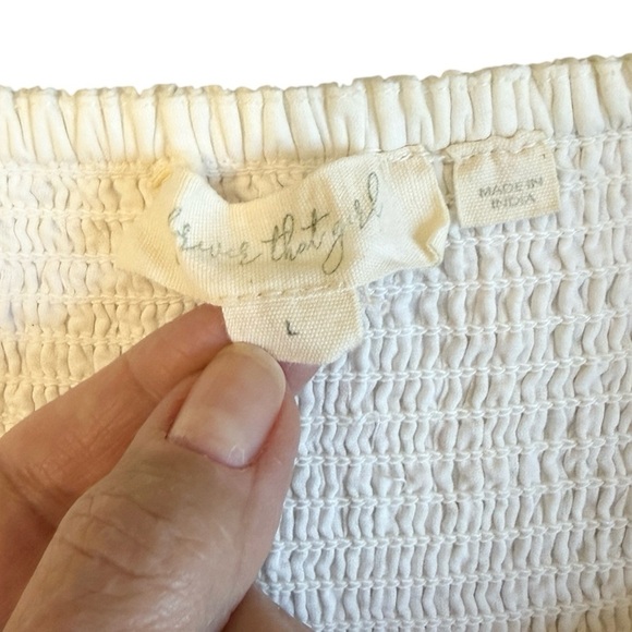 Anthropologie Forever That Girl Tiered Puff Sleeve Eyelet Midi Dress Large #1969 - Picture 6 of 7